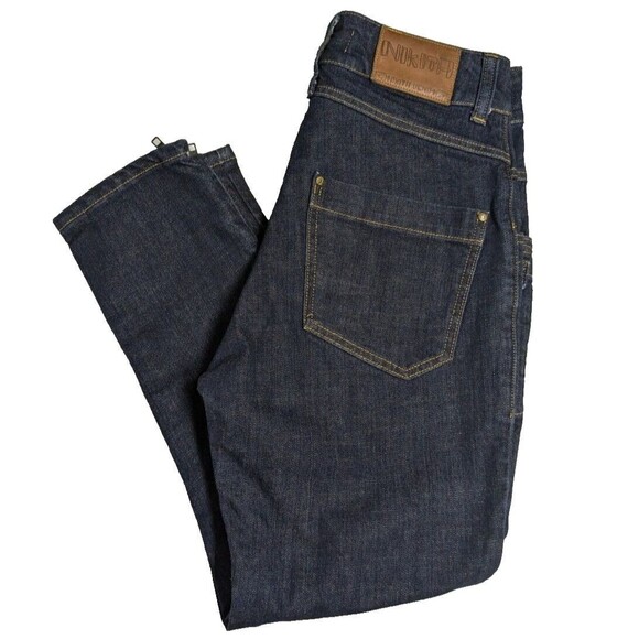 Nikita Jeans Women 27 High Waist Zippered Slits Dark Wash Blue - Picture 2 of 9